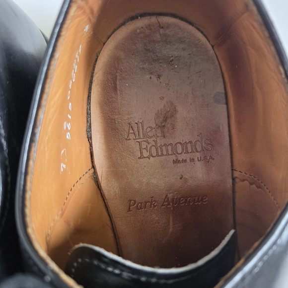 Allen Edmonds Park Avenue Cap Toe Oxford dress shoes black mens size 7 - Picture 7 of 8